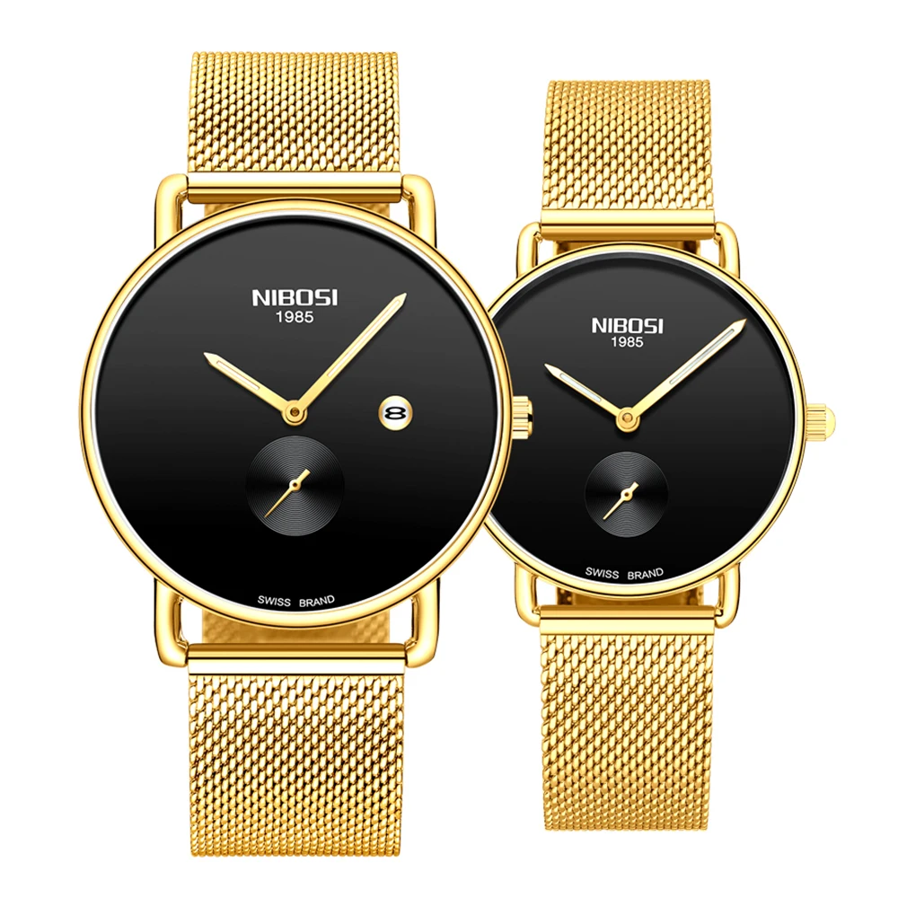 

NIBOSI Couple Watch Mens Watches Top Brand Luxury Quartz Watch Women Clock Ladies Dress Wristwatch Fashion Casual Lovers Watch
