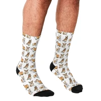 funny mens socks cute corgi dog cartoon printed hip hop men happy socks cute boys street style crazy socks for men