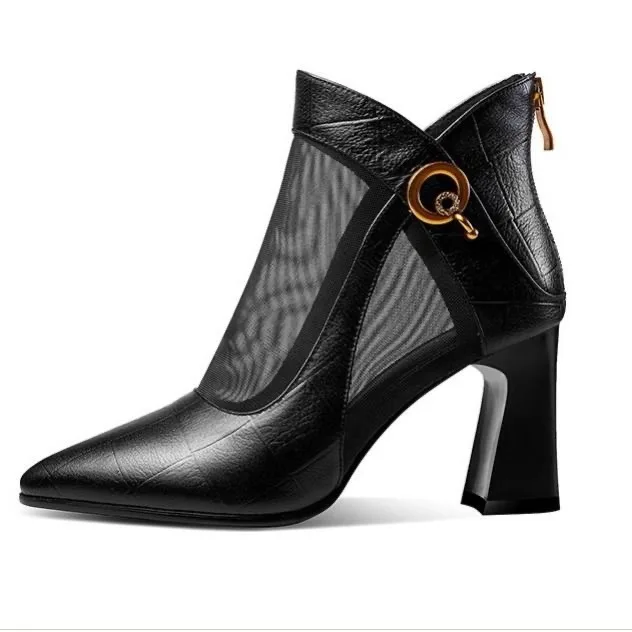 

Women Crystal Lace Zip Mesh Pumps Woman High Heels Summer Female Shoes Classics Solid Platform Sandals Ladies Party Shoes rty67