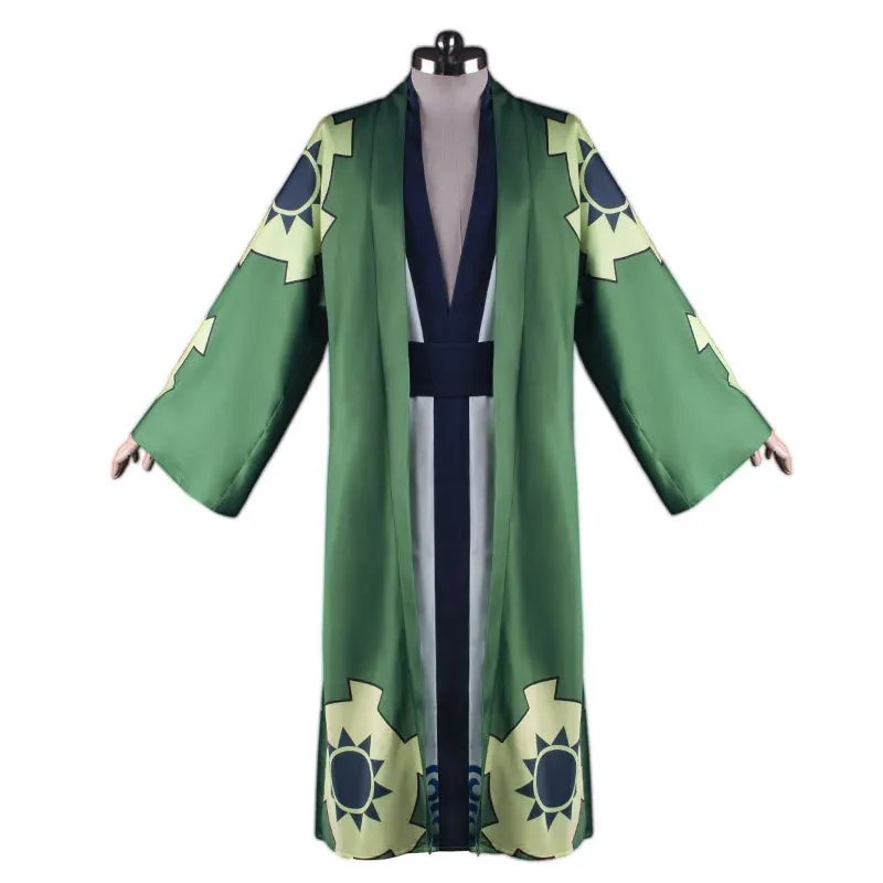 

Костюм для косплея ророноа Зоро из аниме, цельный костюм-кимоно с зеленым париком и коротким слоем, ророноа Зоро