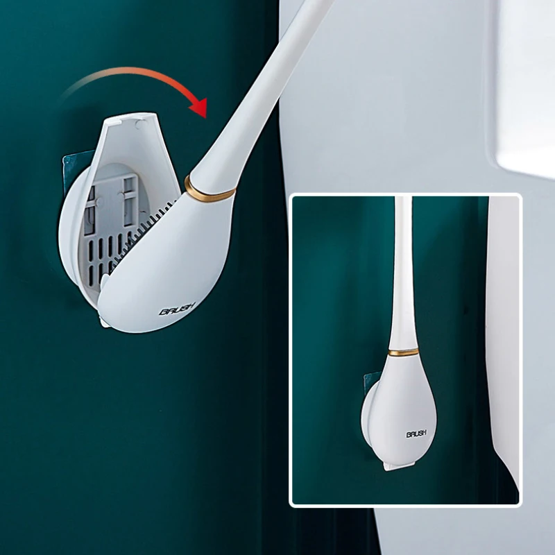 

Силиконовая щетка для унитаза, Набор Щеток Для Чистки унитаза, инструмент для Чистки унитаза, аксессуары, гибкая щетина, настенное автомати...