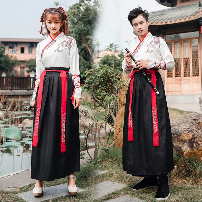Hanfu необычный танцевальный костюм, праздничная одежда, костюмы в китайском стиле, народное платье для женщин и мужчин, платье для влюбленных, древняя одежда Танга