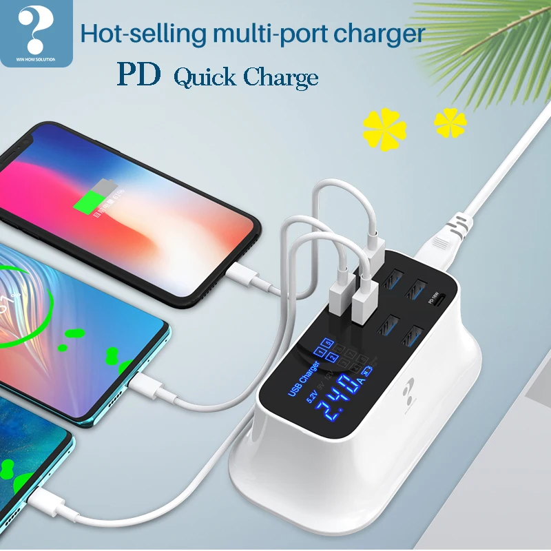 USB PD быстрое зарядное устройство новое умное мобильное для iphone ipad Samsung s9 Xiaomi