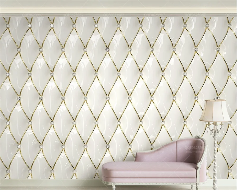 Пользовательские обои роскошные золотые хрустальные ромбовидные Прошитые