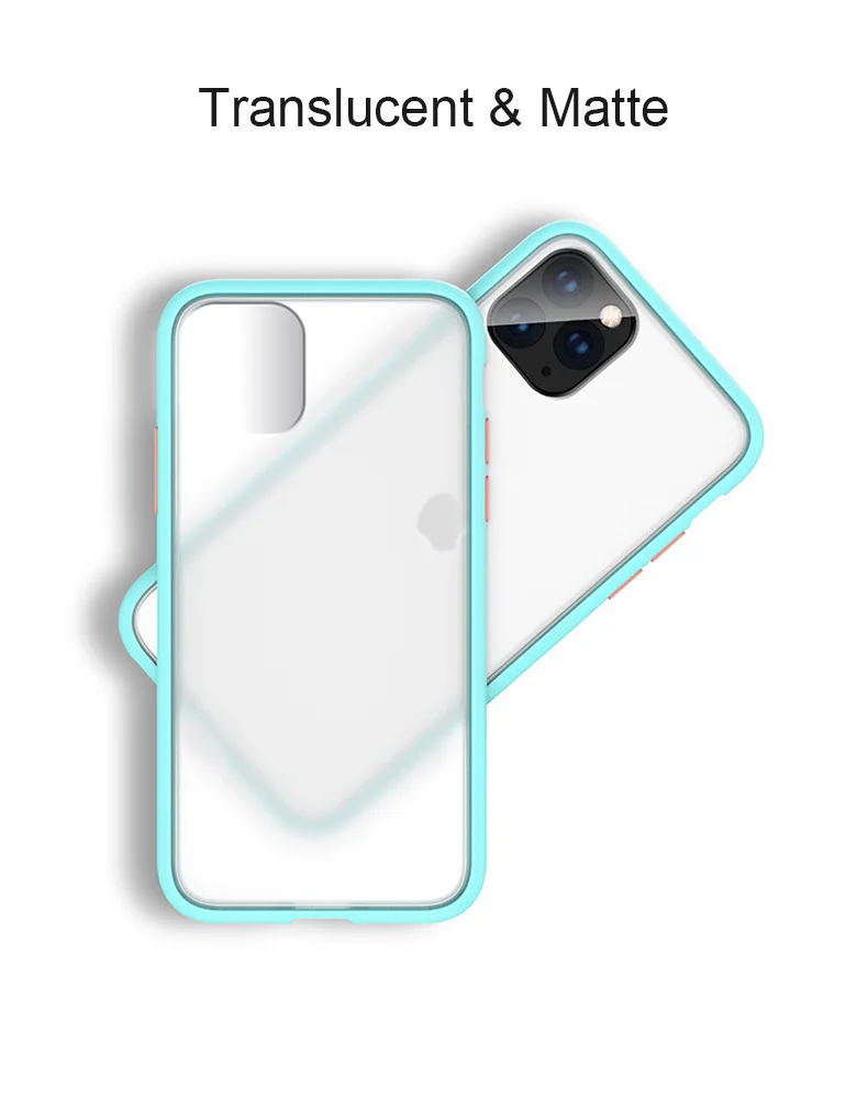 Полупрозрачный матовый чехол для iphone 11 Pro Max, силиконовый бронированный цветной Твердый чехол для iphone 7 8 plus x xs, чехлы для Max XR coque