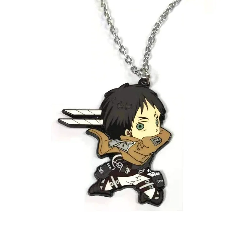 

Wholesale 5 Pcs 2021 Attack on Titan Keychains Japanese Anime Figue Eren Jaeger Key Chains for Women Men Backpack Pendant Gifts