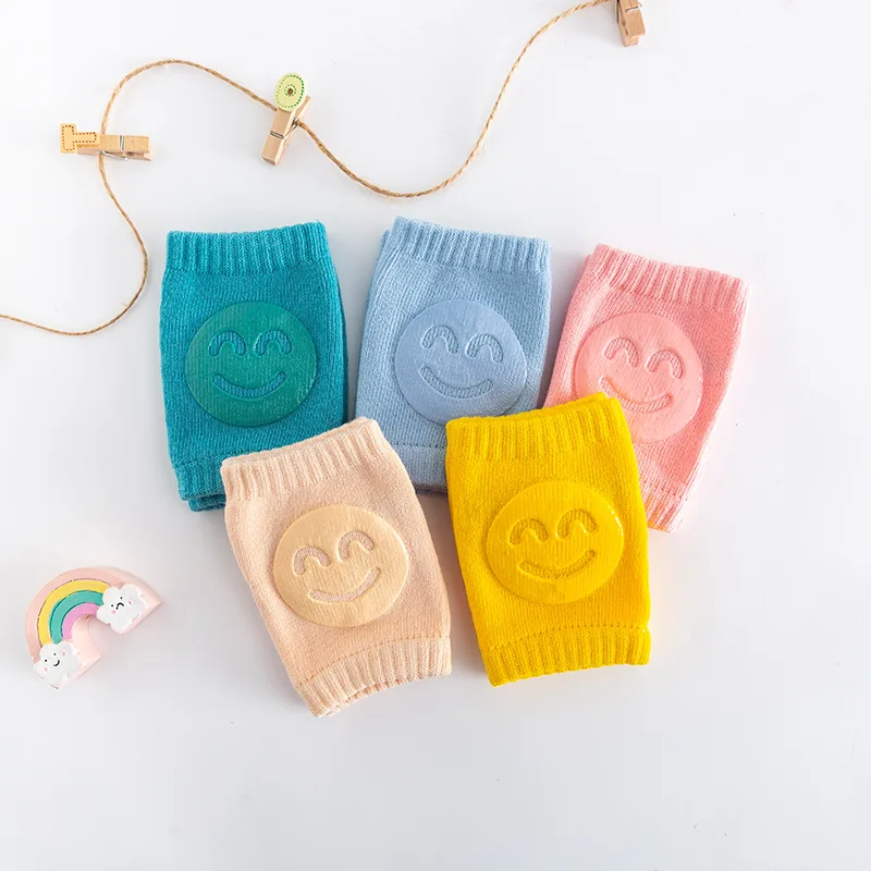 Rodilleras antideslizantes para ni&ntilde;os peque&ntilde;os, accesorios para beb&eacute;s, rodilleras con sonrisa, Protector de seguridad, calentador de piernas, novedad de 2020-2