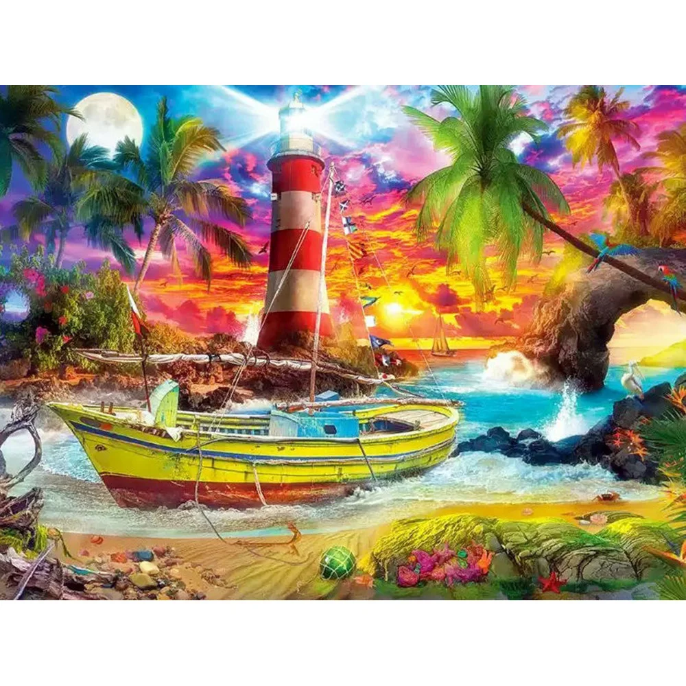 

5d diy Diamond Painting ship house Landscape Cross Stitch Diamond Embroidery Mosaic Rhinestone Home Wall Art Decoration