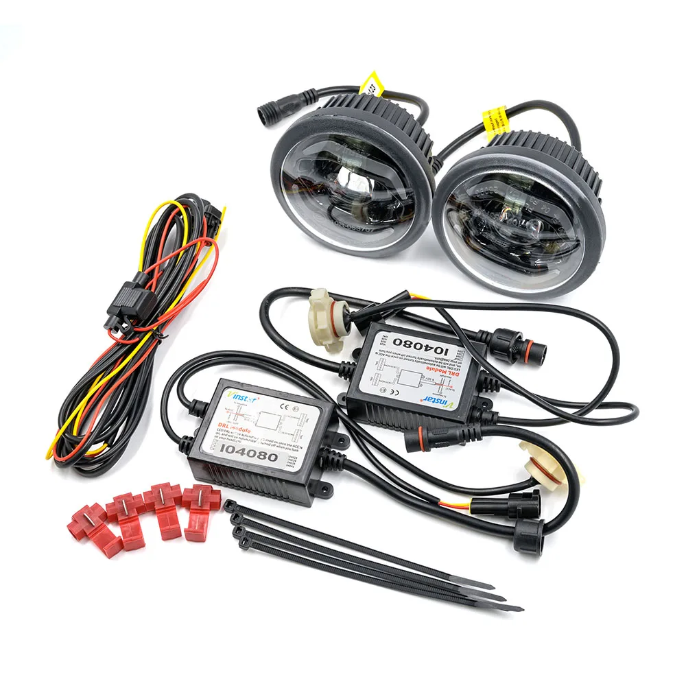 2 шт. светодиодный Противотуманные фары в сборе дымовые линзы белые светодиодные