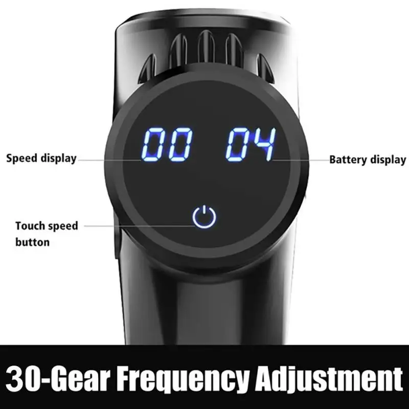 Электрический массажный пистолет для расслабления мышц 1 комплект ЖК дисплей