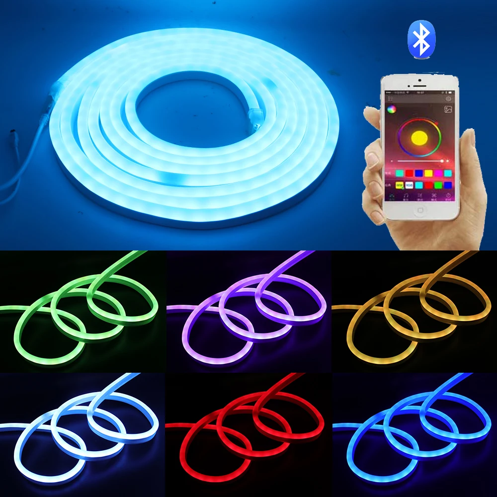 WI FI Bleutooth Управление RGB неоновые полосы светильник 5050 2835 белый/теплый белый гибкий
