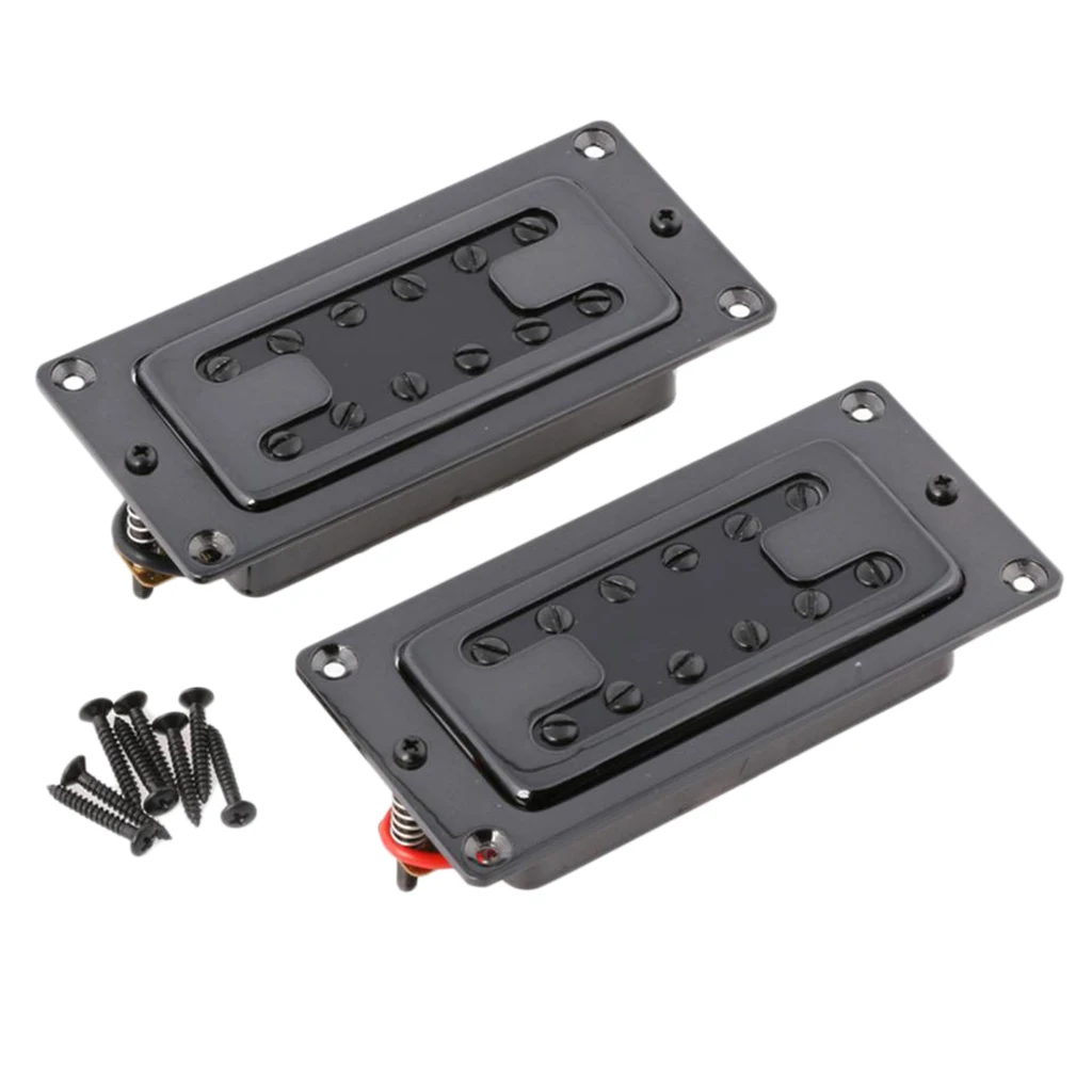 2 шт. 6 струнных гитар с двойной катушкой Humbucker Пикап винтами рамка черный|Детали и