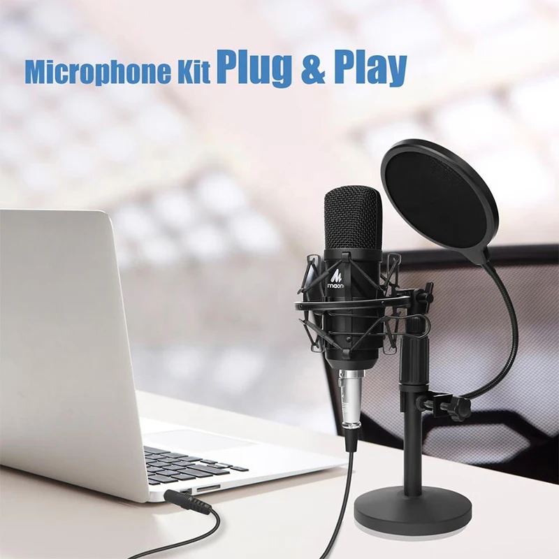 maono podcast microphone kit 3 5mm condenser studio microfono professional computer mic for youtube skype gaming pc laptop free global shipping