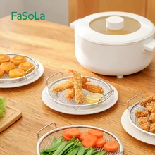 FaSoLa Stainless Steel Colanders Frying Strainer Sieve for Fried Food Rack Water Filter Cooking Tools Utensils Kitchen Gadgets