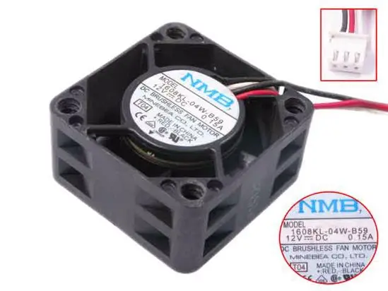 

NMB-MAT 1608KL-04W-B59 T04 DC 12V 0.15A 3-wire 40x40x20mm Server Cooling Fan