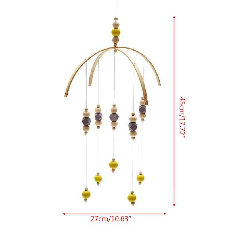 

Nordic Baby Rattle Toys Wooden Beads Crib Wind Chimes Newborn Bed Hanging Toy G99C