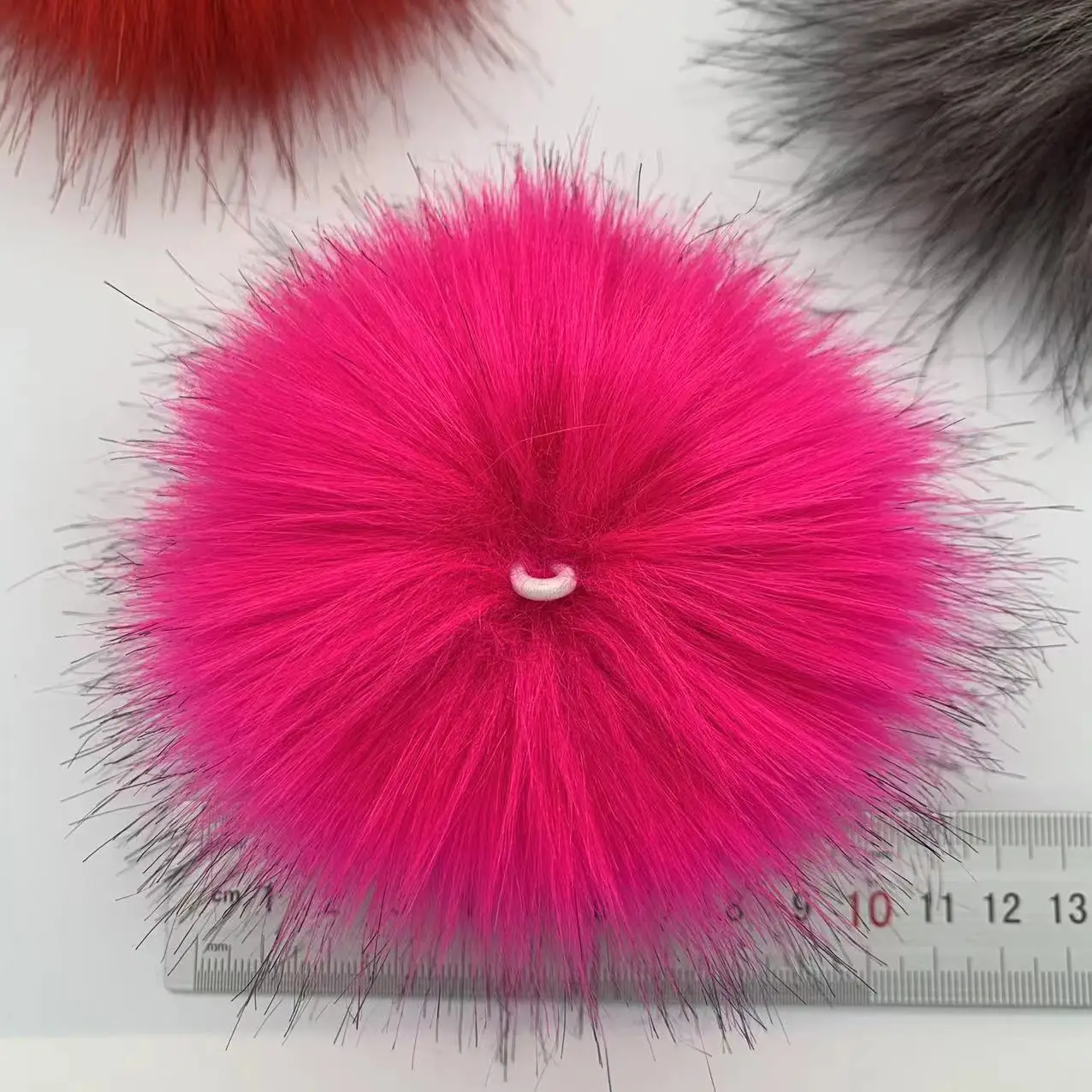 

10cm DIY Fake Fox Fur Ball Elastic Band Hat Ball Pom False Hairball Handmade Clothing Hat Bag Key chain Accessories