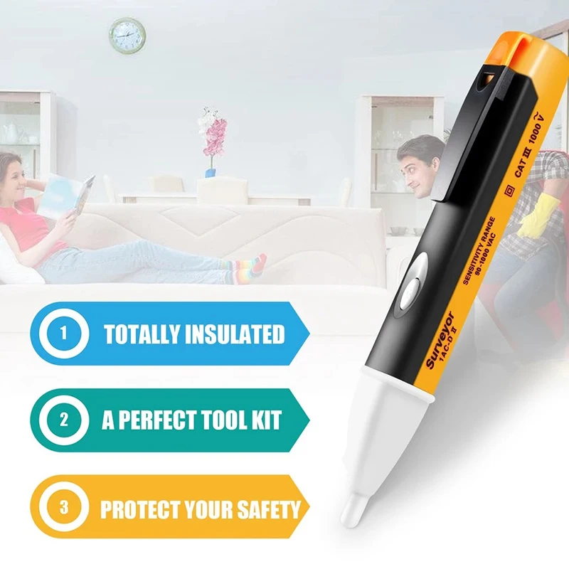 

Non-Contact Electric indicator 90-1000V Socket Wall AC Power Outlet Voltage Detector Sensor Tester Pen LED Light Voltage Meters