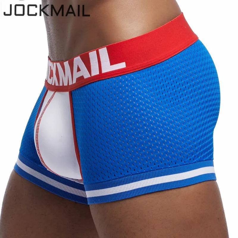 Трусы боксеры JOCKMAIL мужские сетчатые Брендовое нижнее белье дышащие трусы с