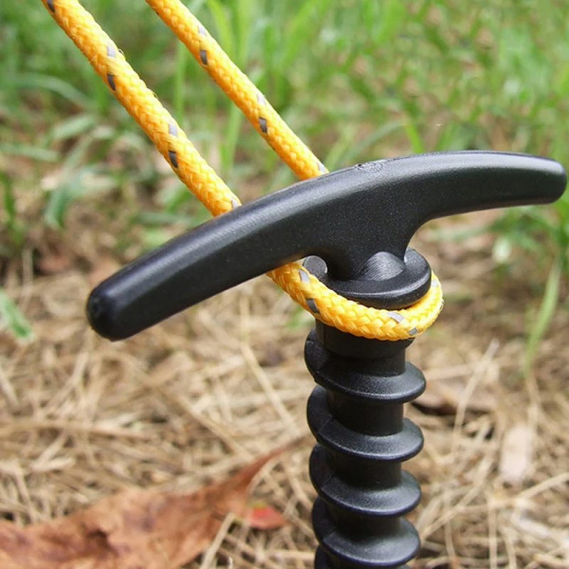

10pcs Outdoor Ultralight Camping Tent Stakes Pegs Pins Plastic Nylon Screw Floor Spiral Nails Awning Trip Kit Tent Accessories