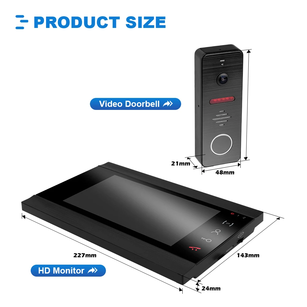 Видеодомофон для дома с камерой ночного видения и детектором движения |