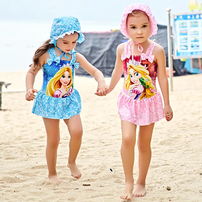 

Disney Princess Children's Swimsuit Girls Girls Big Children's One-piece Skirt Princess Cute Swimwear 5816
