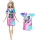 BJDBUS один шт. кукла платье-футболка красочные буквы модная крутая одежда граффити для куклы Барби аксессуары для маленьких девочек игрушки сделай сам