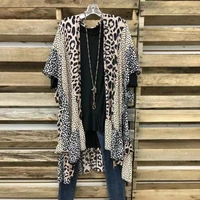 2021 long cardigan s xxxl in the new large size womens leopard stitching bat shirt tops camisas de mujer %d1%82%d0%be%d0%bf