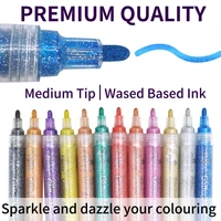 12 colors highlighter pen set cute glitter color markers painting writing tool for girl kids gifts diy school art stationery