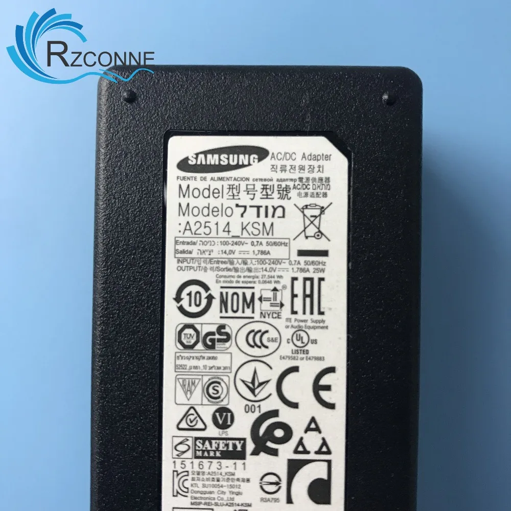 AC адаптер питания зарядное устройство для Samsung A2514_DPN 14V 1.79A 25W S22E390H A2514_FPN