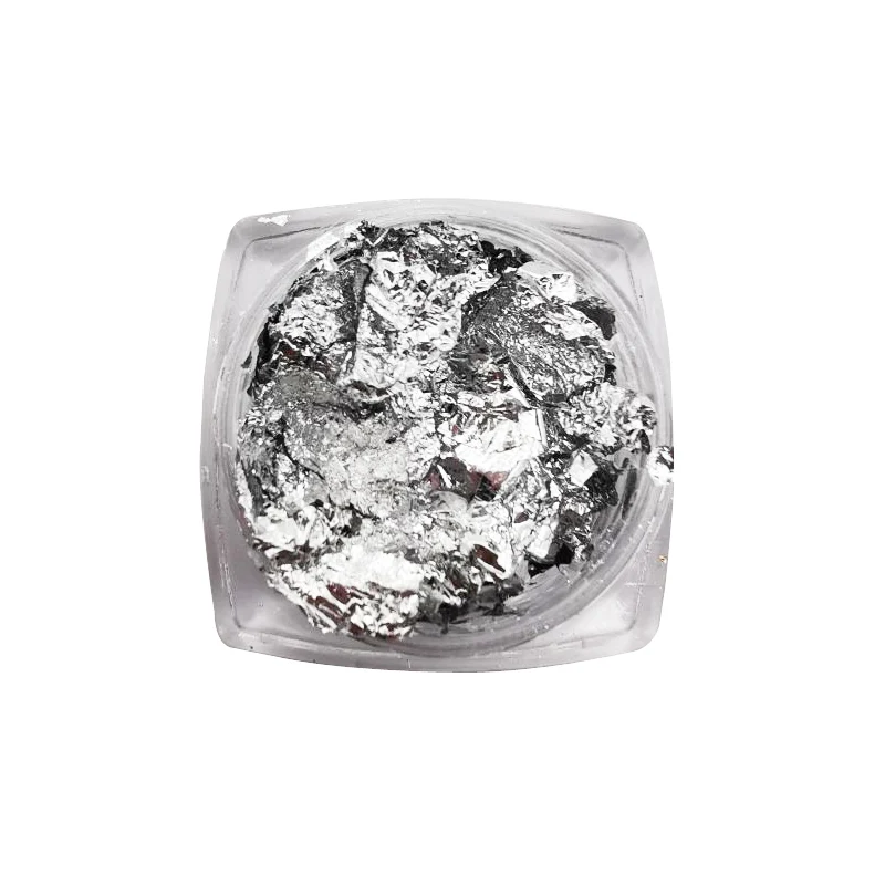 Sliver 1 коробка золотой серебряный ноготь художественная наклейка неправильная алюминиевая фольга бумага 3D блеск DIY Маникюр УФ Гель-лак Инструменты для украшения ногтей - Цвет: Sliver