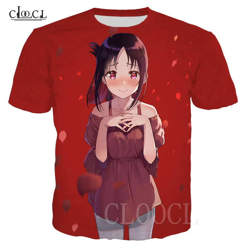 Kaguya Sama Love is War футболка с японским аниме красная Повседневная большого размера