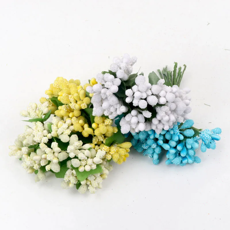 12pcs pearl Berry Artificial Stamen Flower For Wedding Home Decoration Pistil DIY wreath Scrapbooking Craft Fake Flowers | Дом и сад