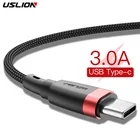 Кабель USLION USB Type C для Samsung S10 S9 S8 3A Провод для быстрой зарядки Type-C Кабель USB C для Xiaomi mi9 Redmi note 7