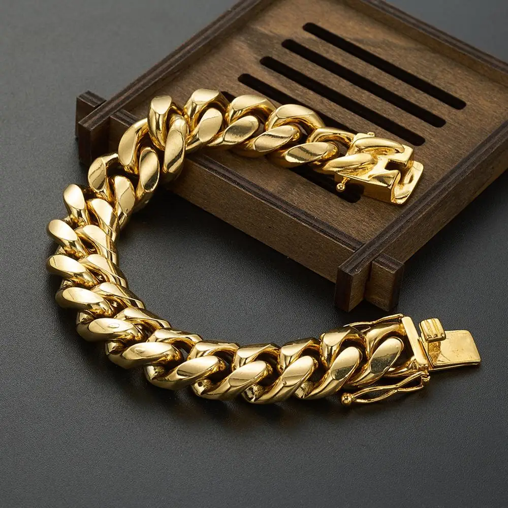 Рекламный из нержавеющей стали мужские браслеты с кубинской цепочкой браслет на