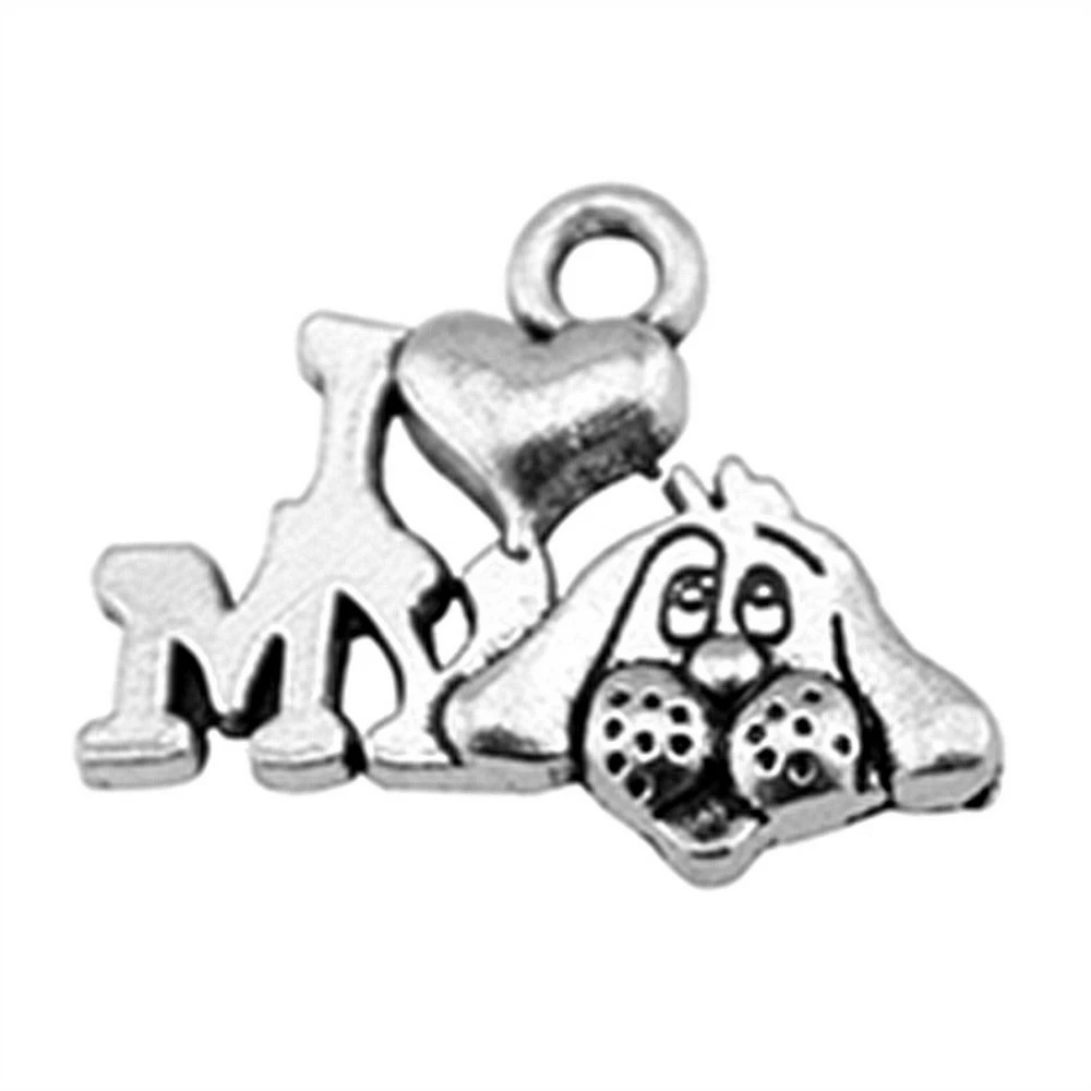 20 шт. подвеска I Heart My Dog подвески Love для изготовления ювелирных изделий аксессуары