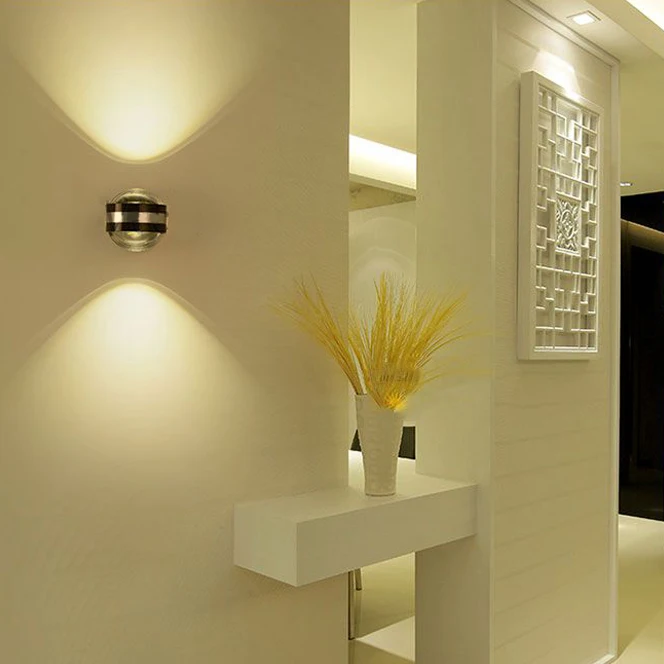 Светодиодный настенный светильник 2 Вт вверх/вниз освещение Крытый