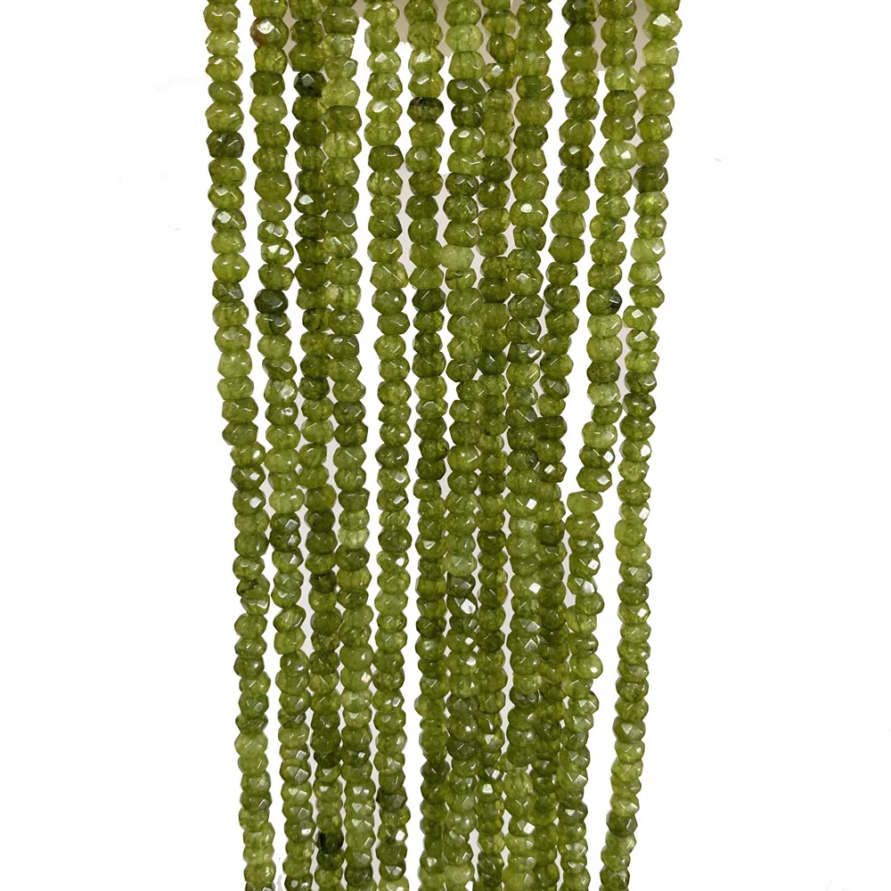 Для изготовления ювелирных изделий 2x4 мм камень зеленый нефрит халцедон