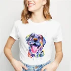 Новые летние акварель Джек Рассел терьер с животным принтом Собака Футболка женская футболка Harajuku Графический женская футболка