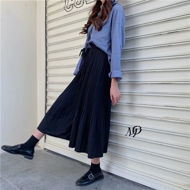 

Autumn 2020 new Korean solid color versatile student skirt