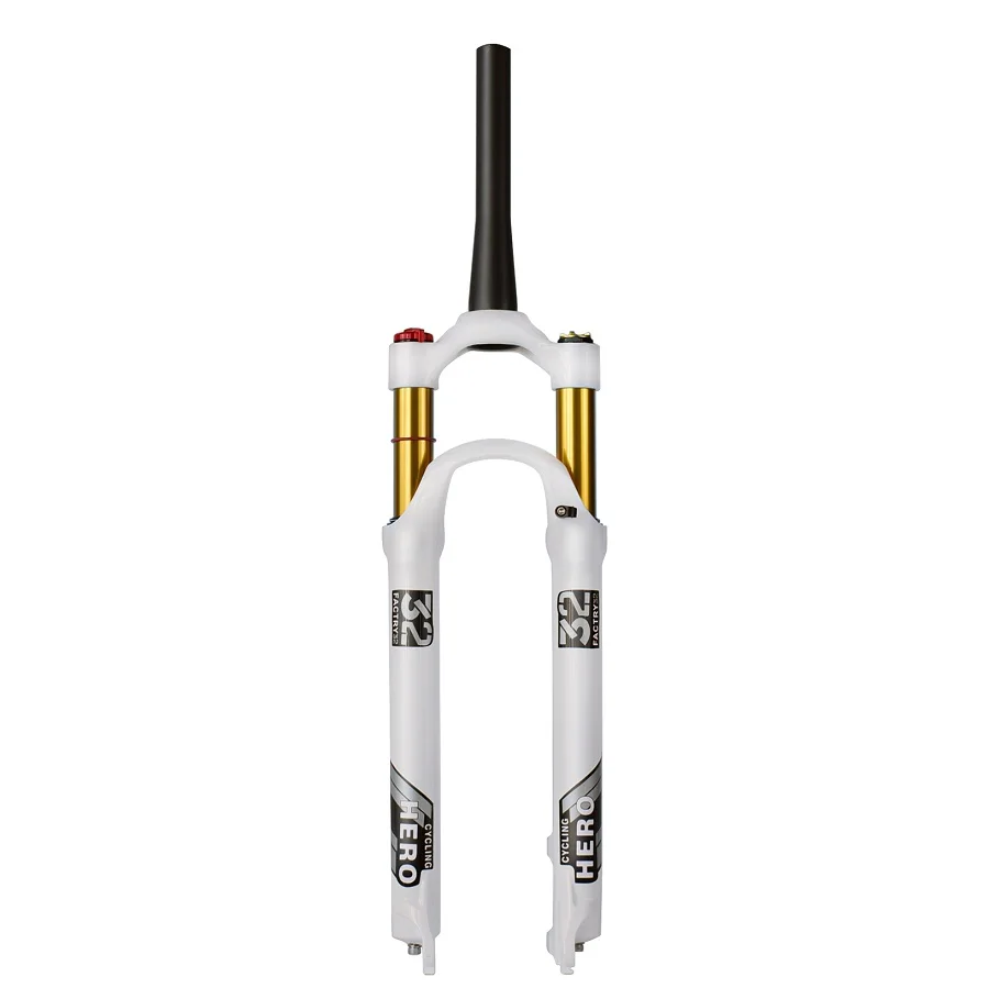White Magnesium Alloy Stroke 100-120mm Mountain Bike Air Fork 1750g 26 27.5 29 Bicycle Suspension Plug  MTB