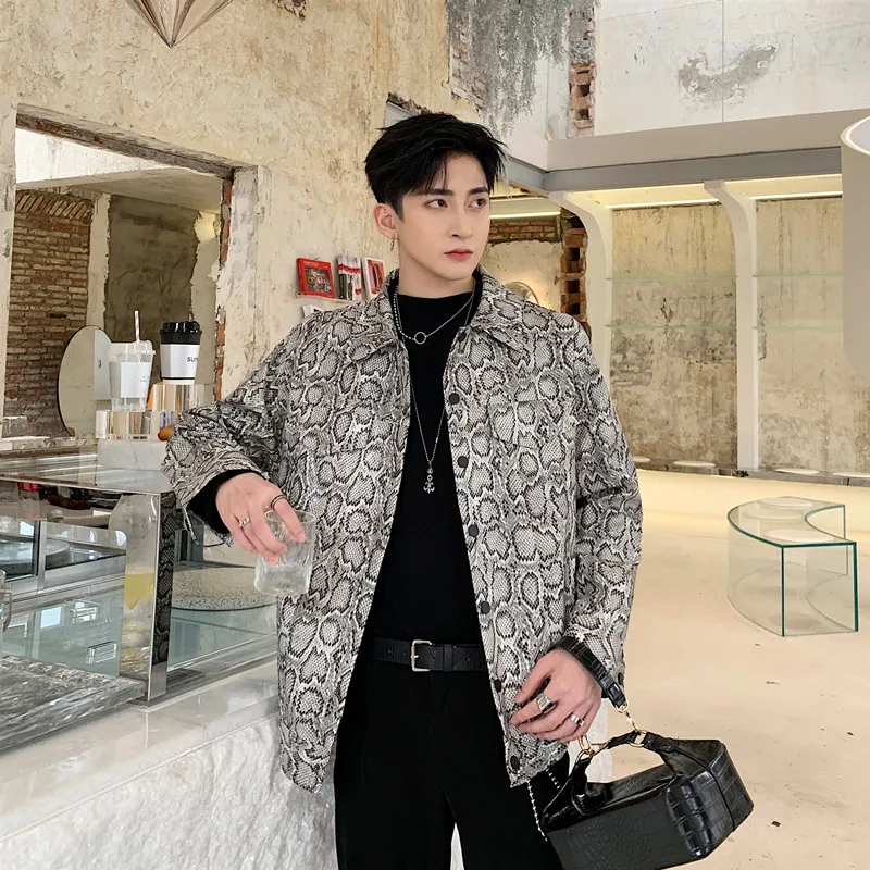 Куртка мужская кожаная в стиле панк винтажная модная Свободная Повседневная