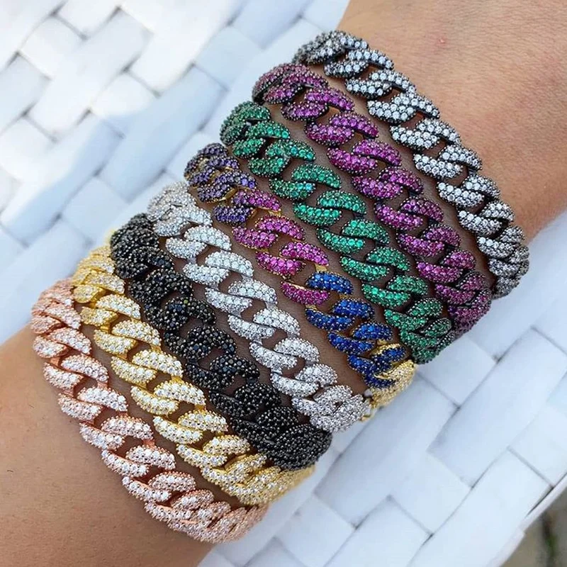 2020 в стиле хип хоп Bling льдом браслет Майами ювелирные изделия из золота Cz с