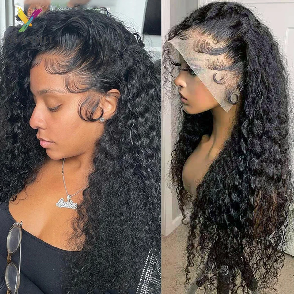 Brazilian Deep Wave Frontal Wig 30 Inch Deep Curly Lace Front Human Hair Wigs For Women Closure Wig Wave And Wet Lace Front Wig