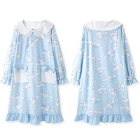 2021 new kawaii sanrio cinnamoroll pajamas cute big ear dogs spring autumn anime cotton girls nightdress soft home wear suit