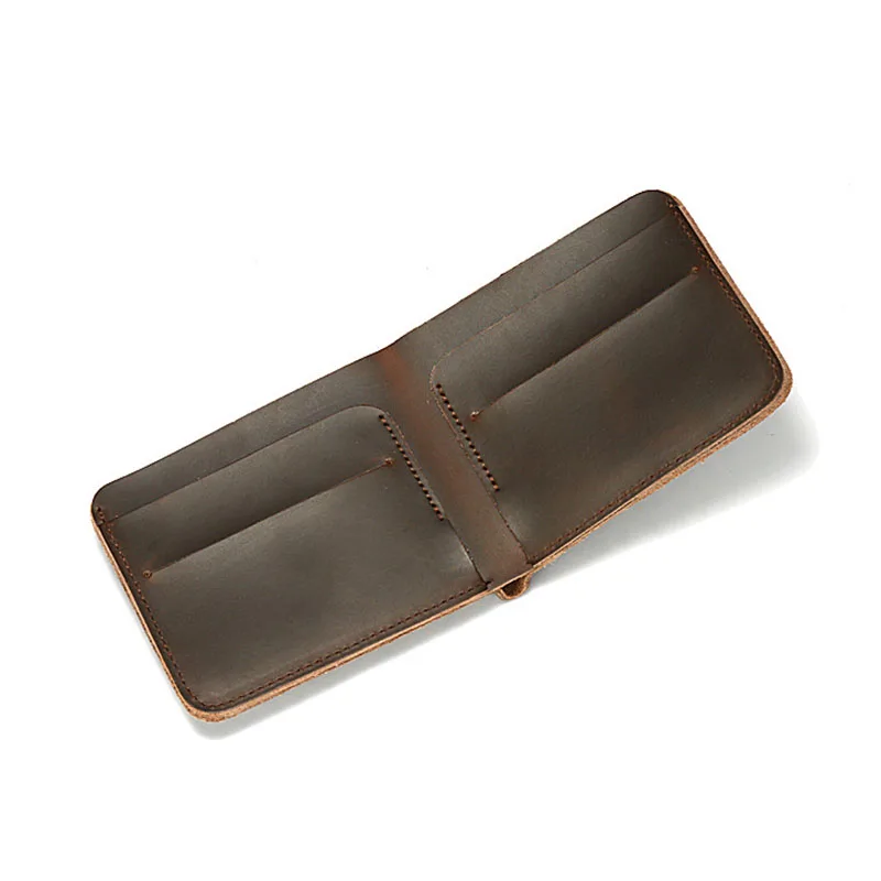 Мужские бумажники ручной работы в стиле ретро из бычьей кожи портмоне