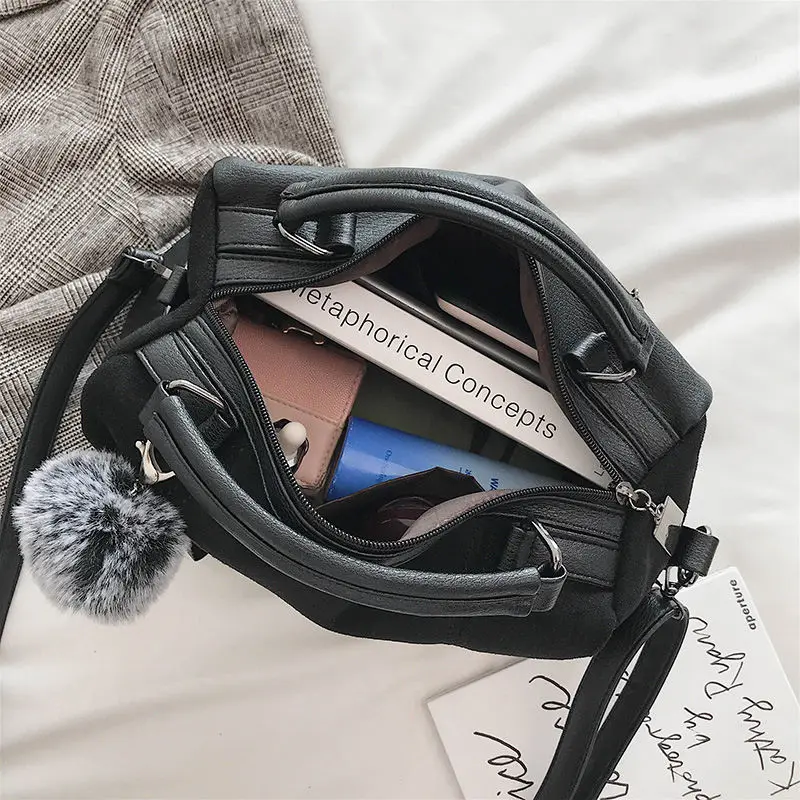 Fashion Scrub Women Hand Bags Vintage Rivet Messenger Bag Quality Retro Shoulder Bags Simple Crossbody Bag Tote Bolsa Feminina