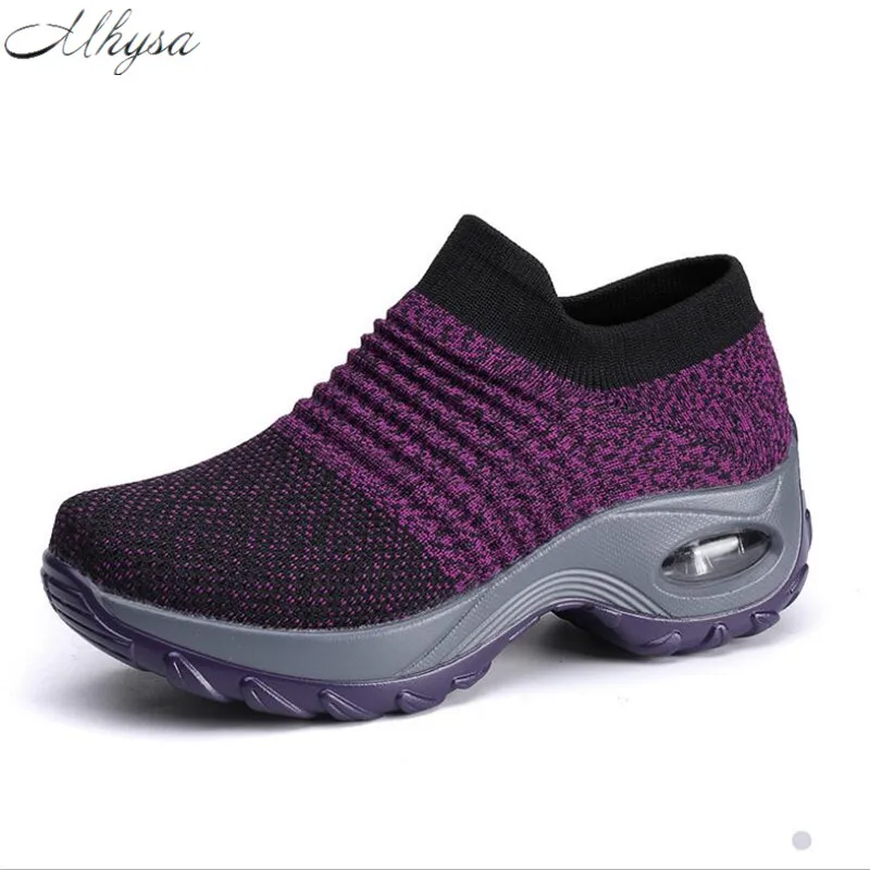 Женские вязаные кроссовки Mhysa Повседневные Удобные дышащие на плоской подошве