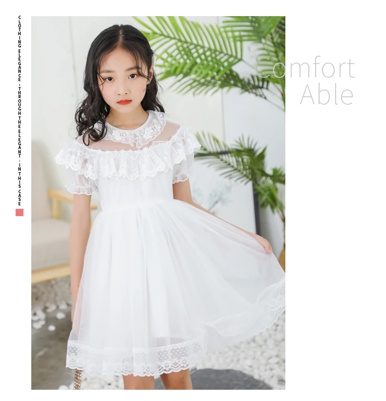 Princess Dress New Arrival Dresses For Girls Lace Gauze Tutu Birthday Party Dress Gift White Flower Girl Costume