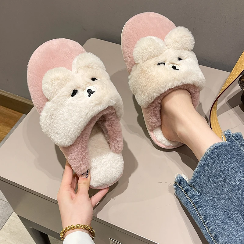 

Large Size Anti-Skid Fur Heels Low Sandals Woman Leather Velvet Shoes Big Low-heeled Fashion Suede Girls Flock Rome Slipper Shor